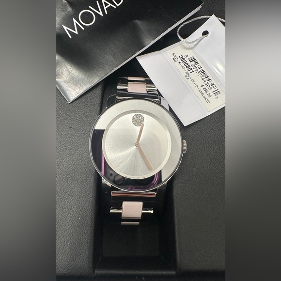 Movado Women's Swiss Bold Blush Ceramic & Stainless Steel Bracelet Watch 36mm - Picture 4 of 10